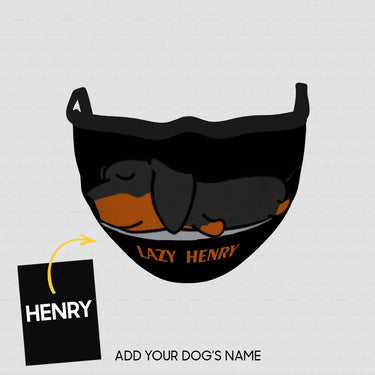 Personalized Dog Gift Idea - Lazy Dachshund For Dog Lovers - Cloth Mask